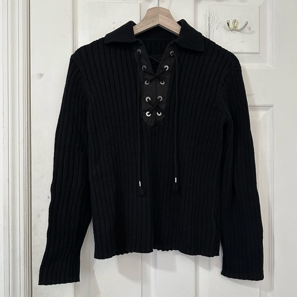 Dion Lee Lace Unisex Sweater in Black